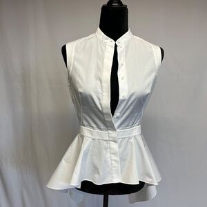 Alexander McQueen White Peplum Shirt